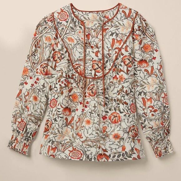 MEADOW Brook Floral Gauze Women’s Blouse - Picture 4 of 4